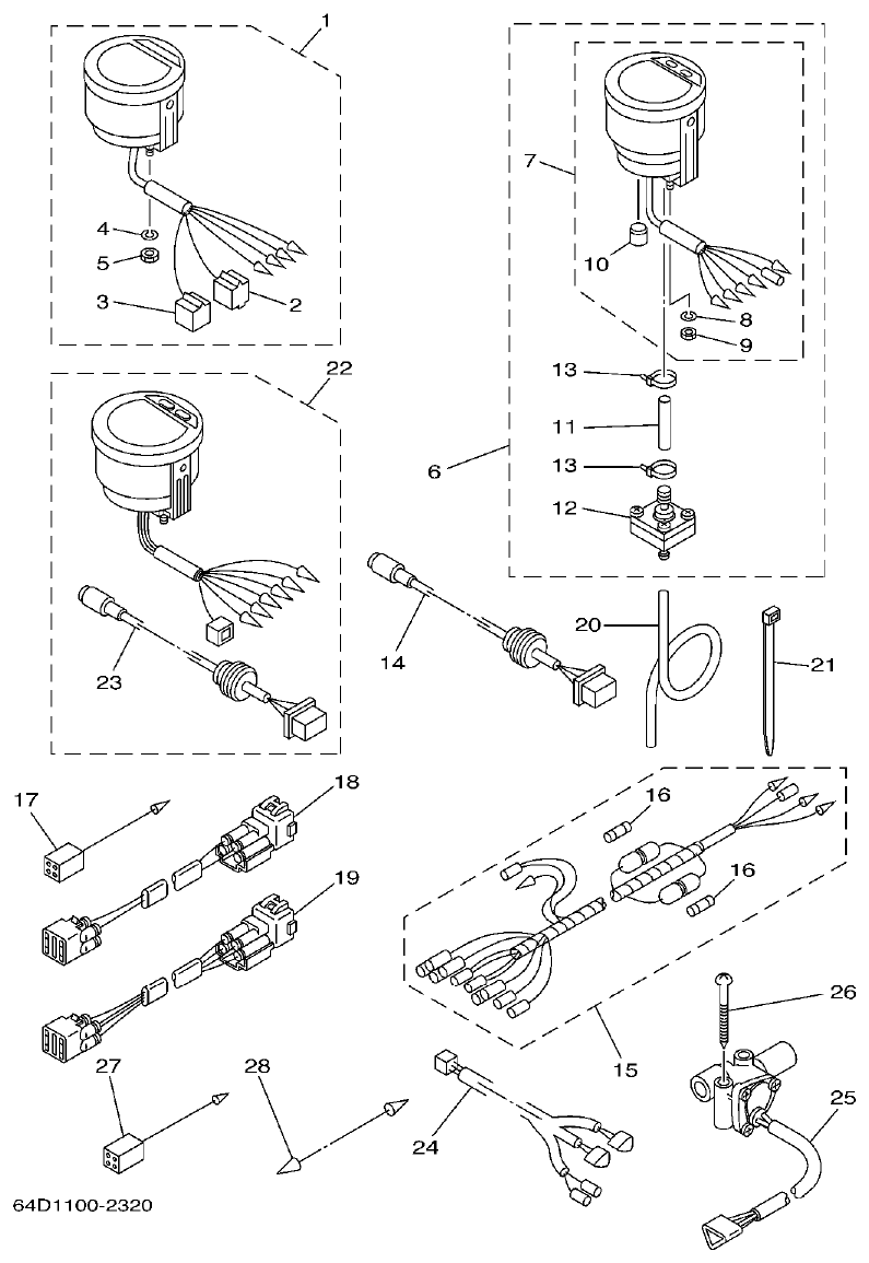 Yamaha A1 METER parts diagram