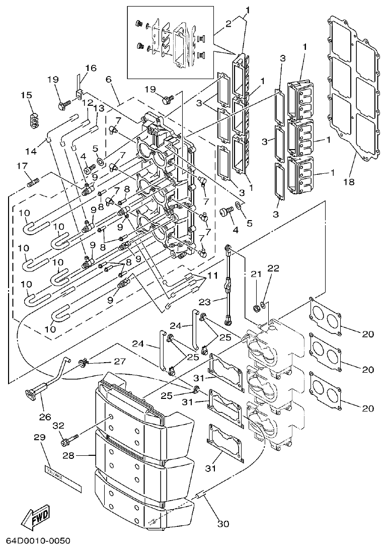 Yamaha A1 INTAKE parts diagram