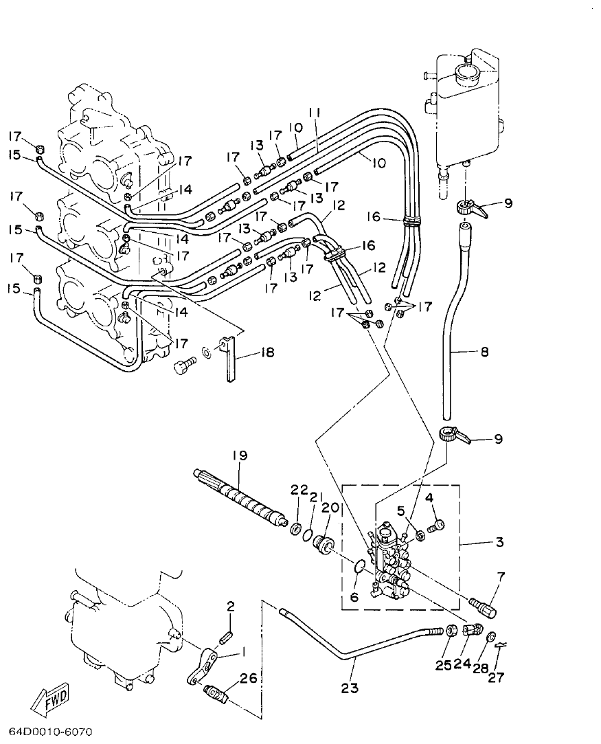Yamaha A1 OIL PUMP parts diagram