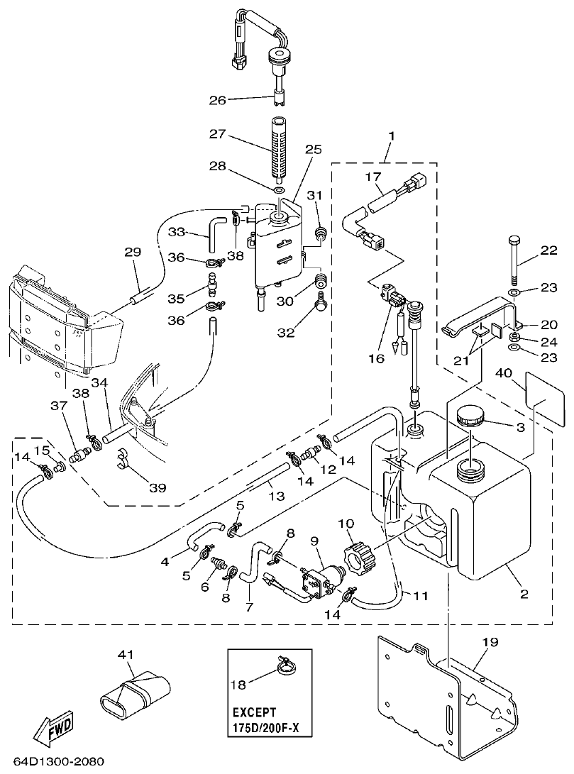 Yamaha A1 OIL TANK parts diagram