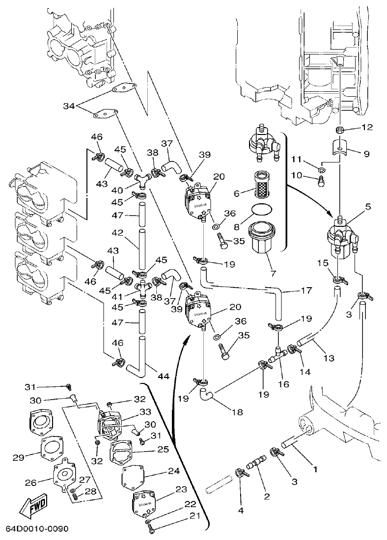 Yamaha A1 FUEL 1 parts diagram