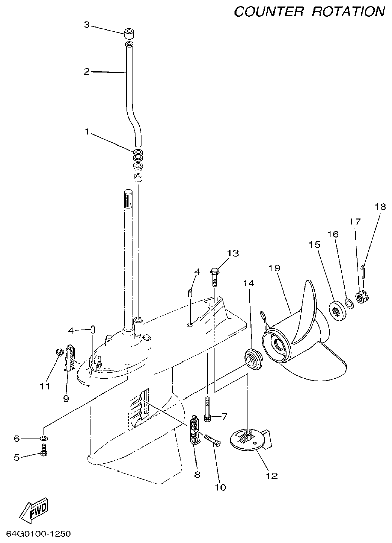 Yamaha 150FETO, 175DETO, L150FETO LOWER CASING. DRIVE 4 parts diagram