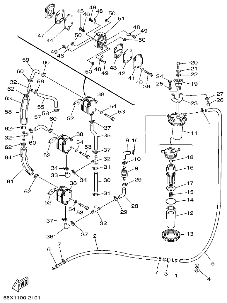 Yamaha L250BETO FUEL 1 parts diagram