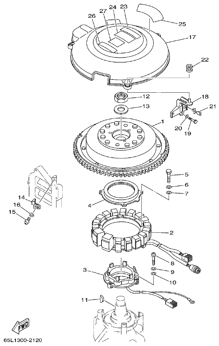 Yamaha L250BETO GENERATOR parts diagram