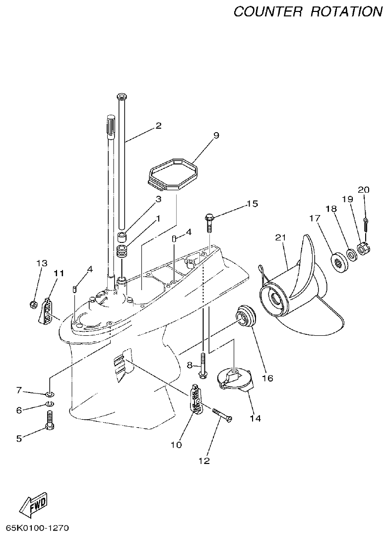 Yamaha L250BETO LOWER CASING. DRIVE 4 parts diagram