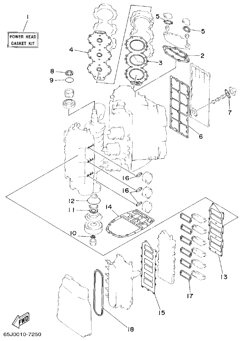 Yamaha L250BETO REPAIR KIT 1 parts diagram