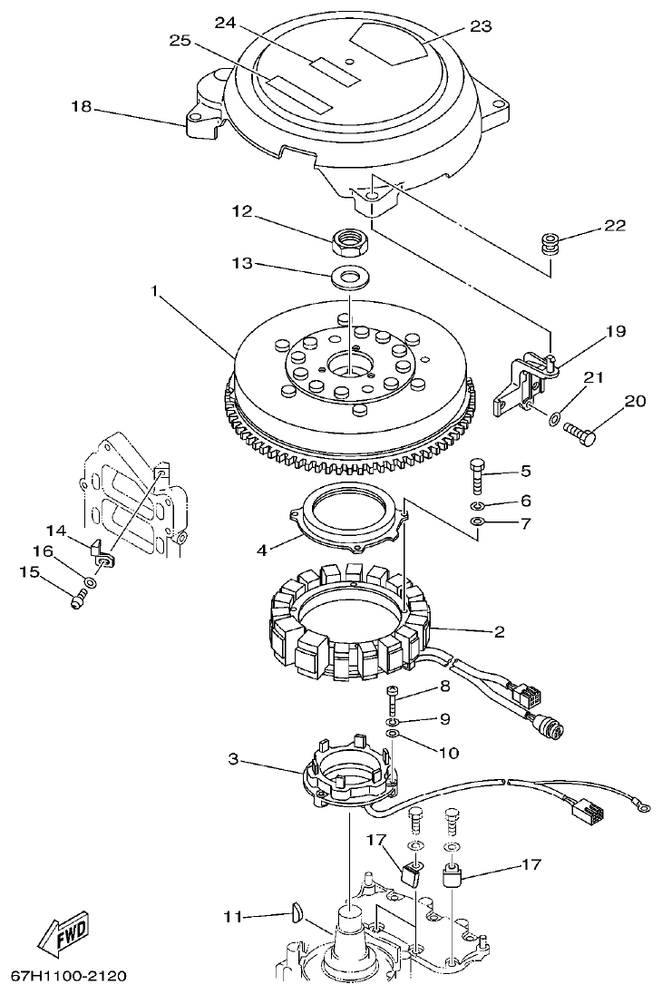 Yamaha L150J GENERATOR parts diagram