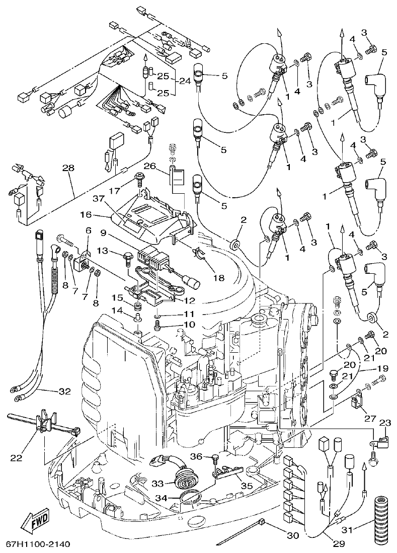 Yamaha L150J ELECTRICAL 2 parts diagram