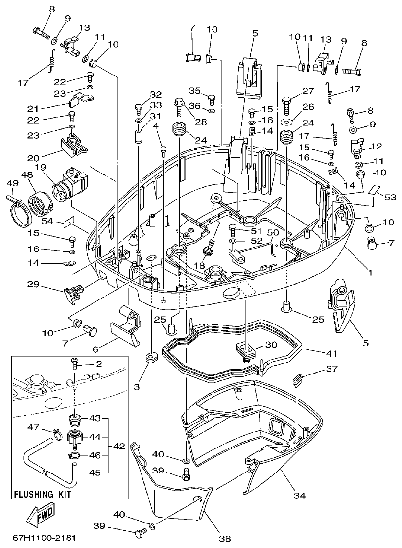 Yamaha L150J BOTTOM COWLING parts diagram