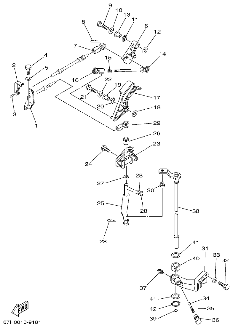 Yamaha L150J CONTROL parts diagram