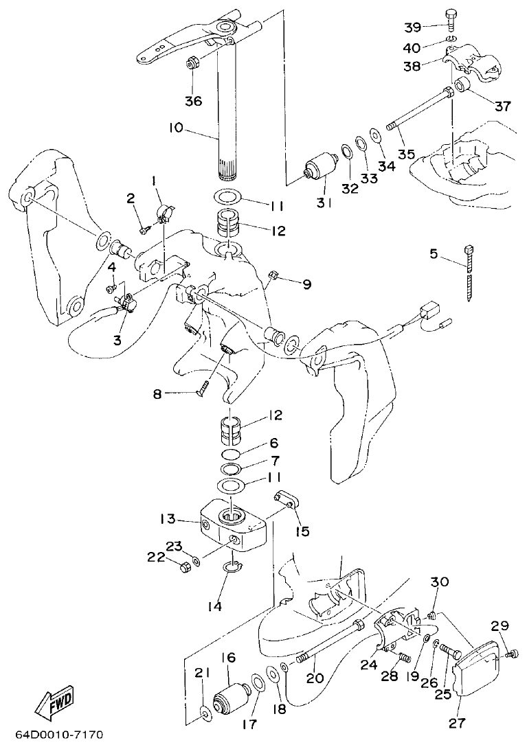 Yamaha L150J BRACKET 2 parts diagram