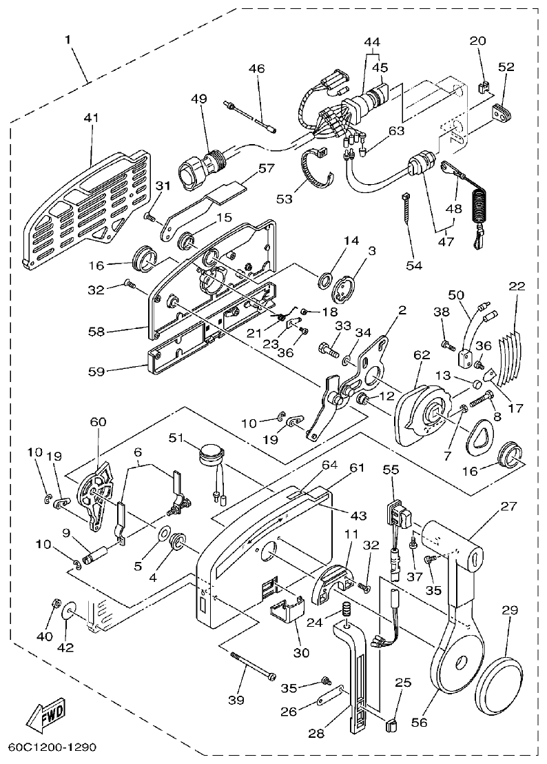 Yamaha L150J REMOTE CONTROL ASSY 1 parts diagram