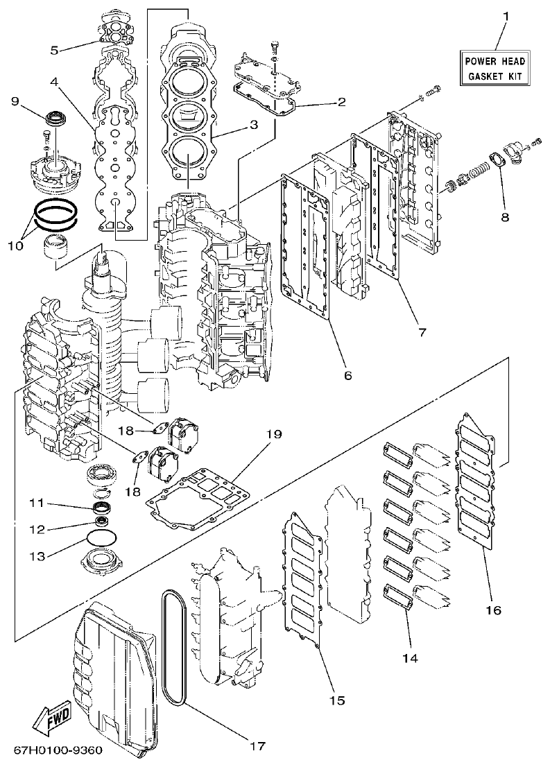Yamaha L150J REPAIR KIT 1 parts diagram