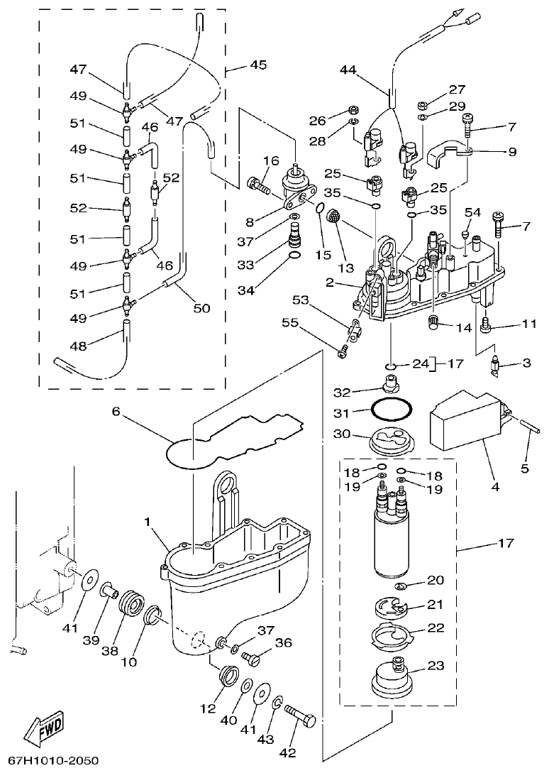 Yamaha L150J FUEL INJECTION PUMP parts diagram