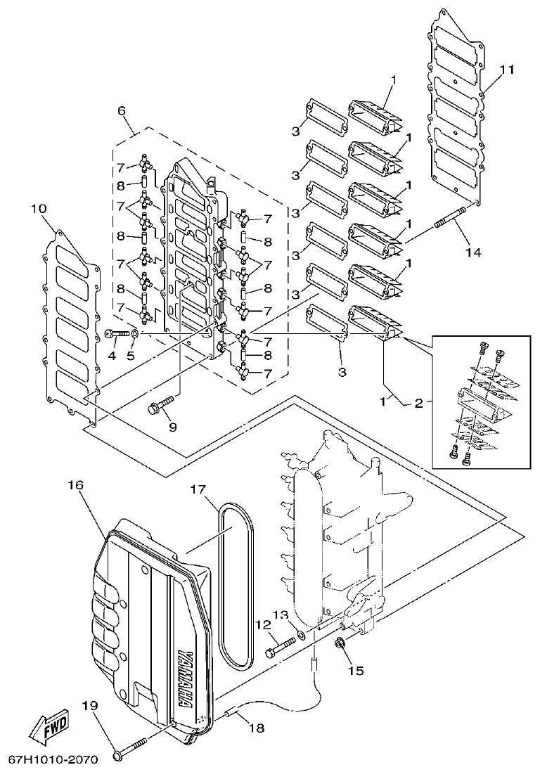 Yamaha L150J INTAKE parts diagram