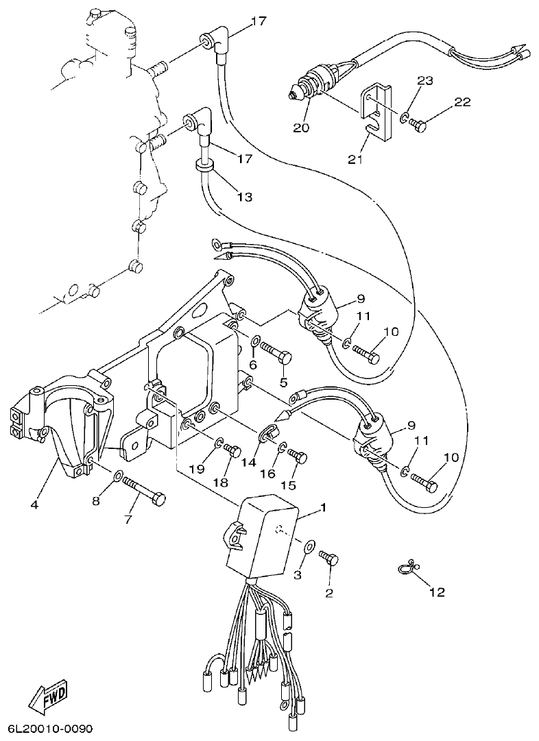 Yamaha 20D, 25N ELECTRICAL 1 parts diagram