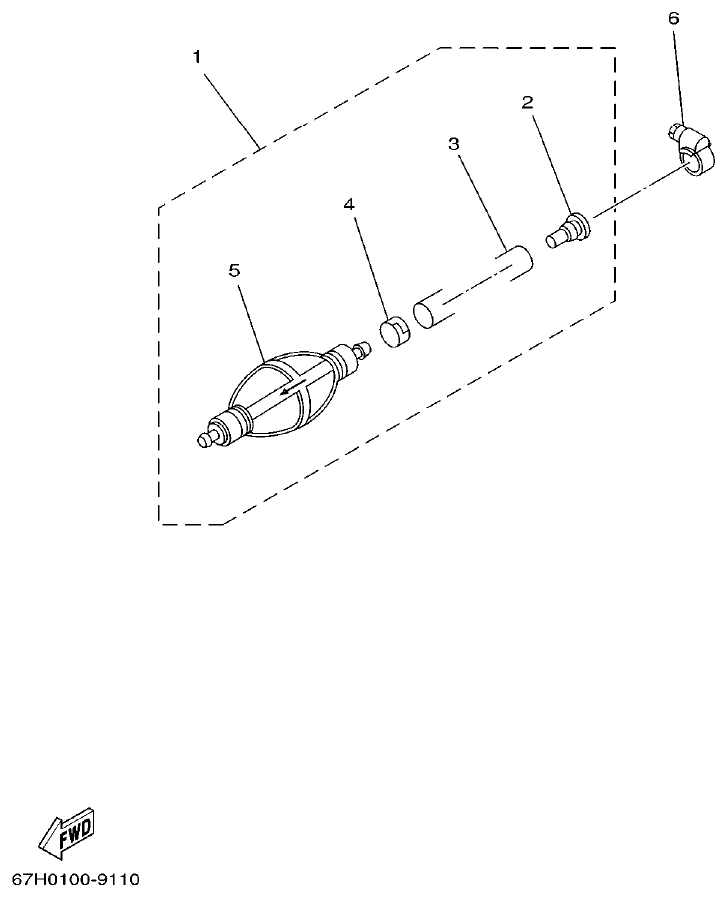 Yamaha L225FETO FUEL 2 parts diagram