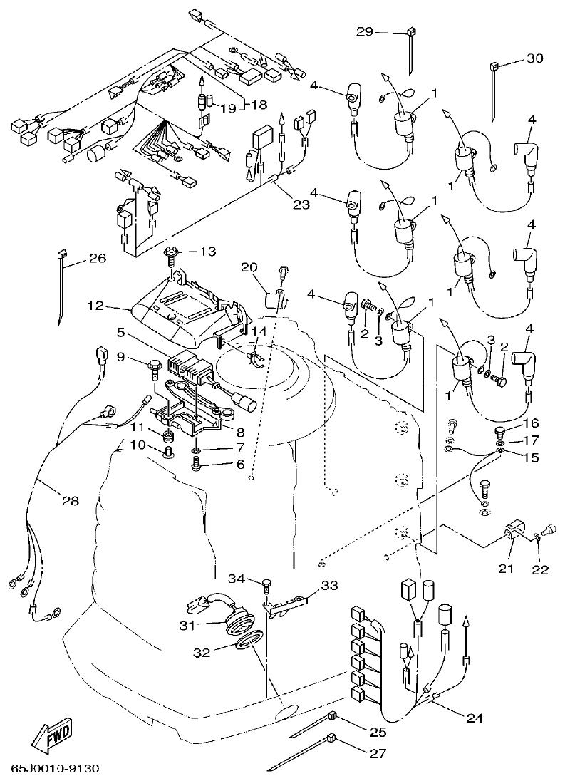 Yamaha L225FETO ELECTRICAL 2 parts diagram