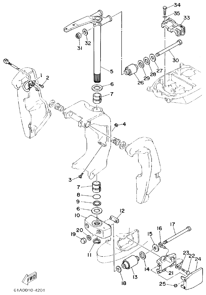 Yamaha L225FETO BRACKET 2 parts diagram