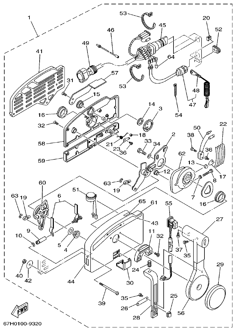 Yamaha L225FETO REMOTE CONTROL ASSY 1 parts diagram