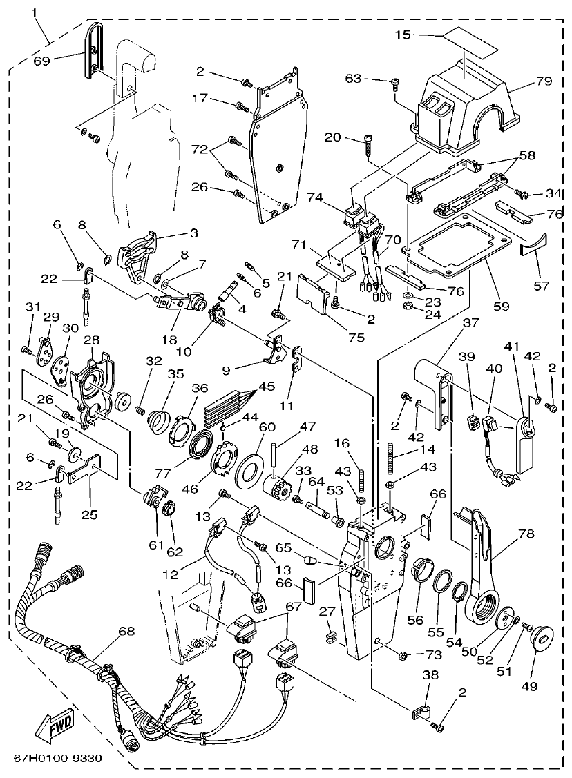Yamaha L225FETO REMOTE CONTROL ASSY 2 parts diagram