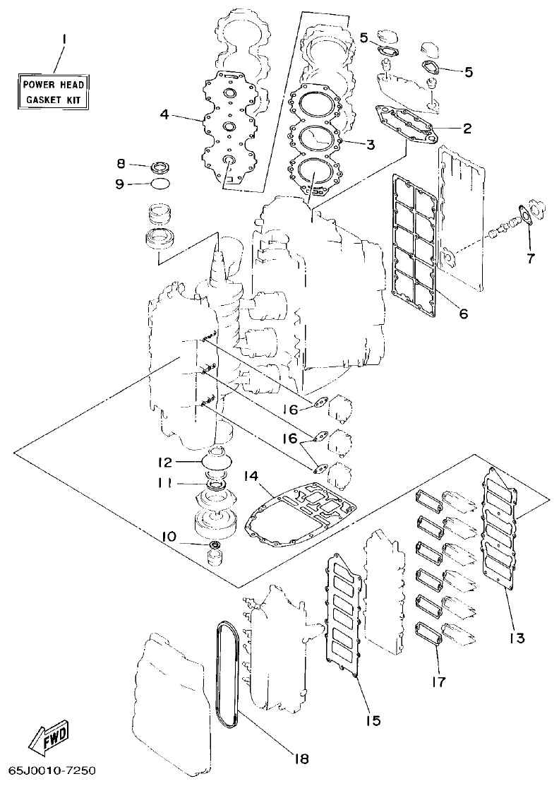 Yamaha L225FETO REPAIR KIT 1 parts diagram