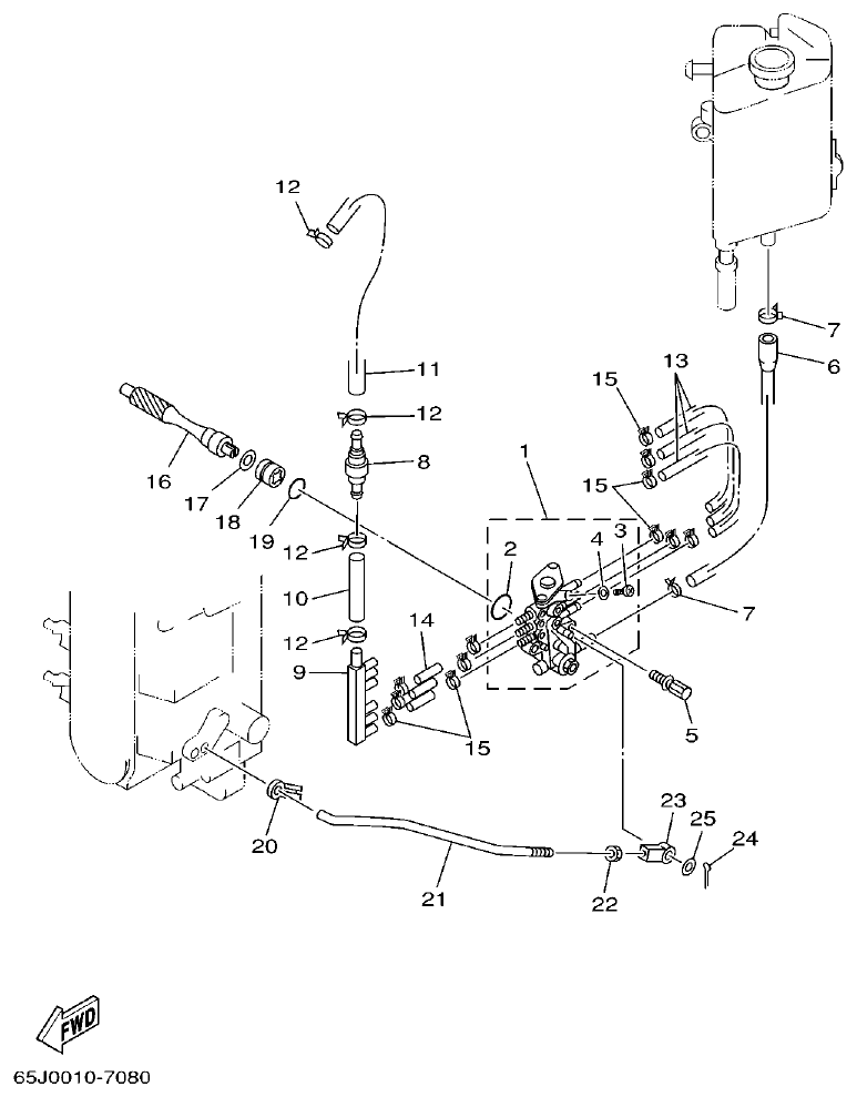 Yamaha L225FETO OIL PUMP parts diagram
