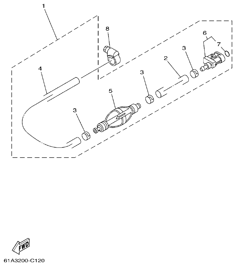 Yamaha 250A, L250A FUEL 4 parts diagram