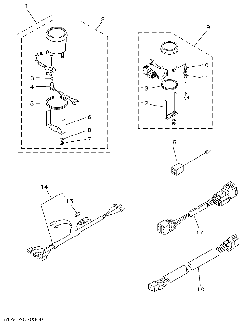 Yamaha 250A, L250A METER 2 parts diagram