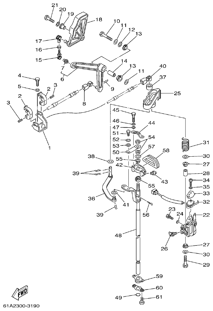 Yamaha 250AETO, L250AETO CONTROL parts diagram