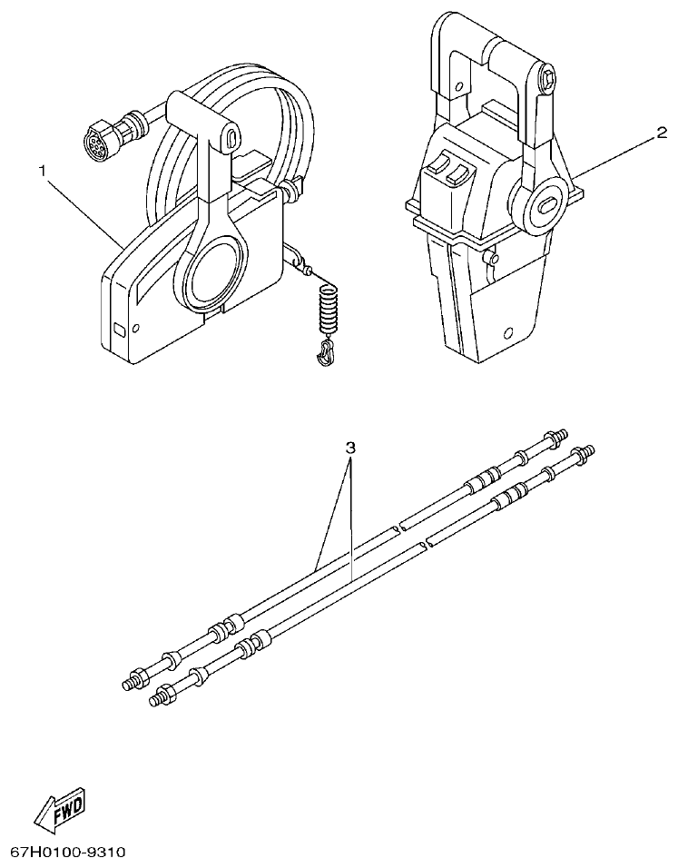 Yamaha 250AETO, L250AETO REMOTE CONTROL BOX parts diagram