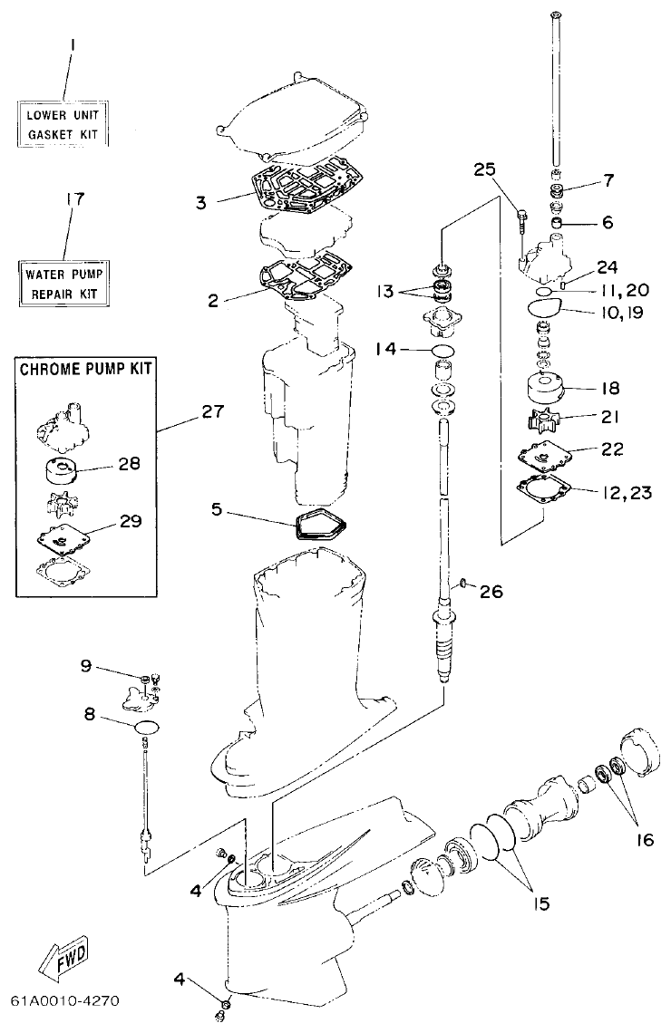 Yamaha 250AETO, L250AETO REPAIR KIT 3 parts diagram