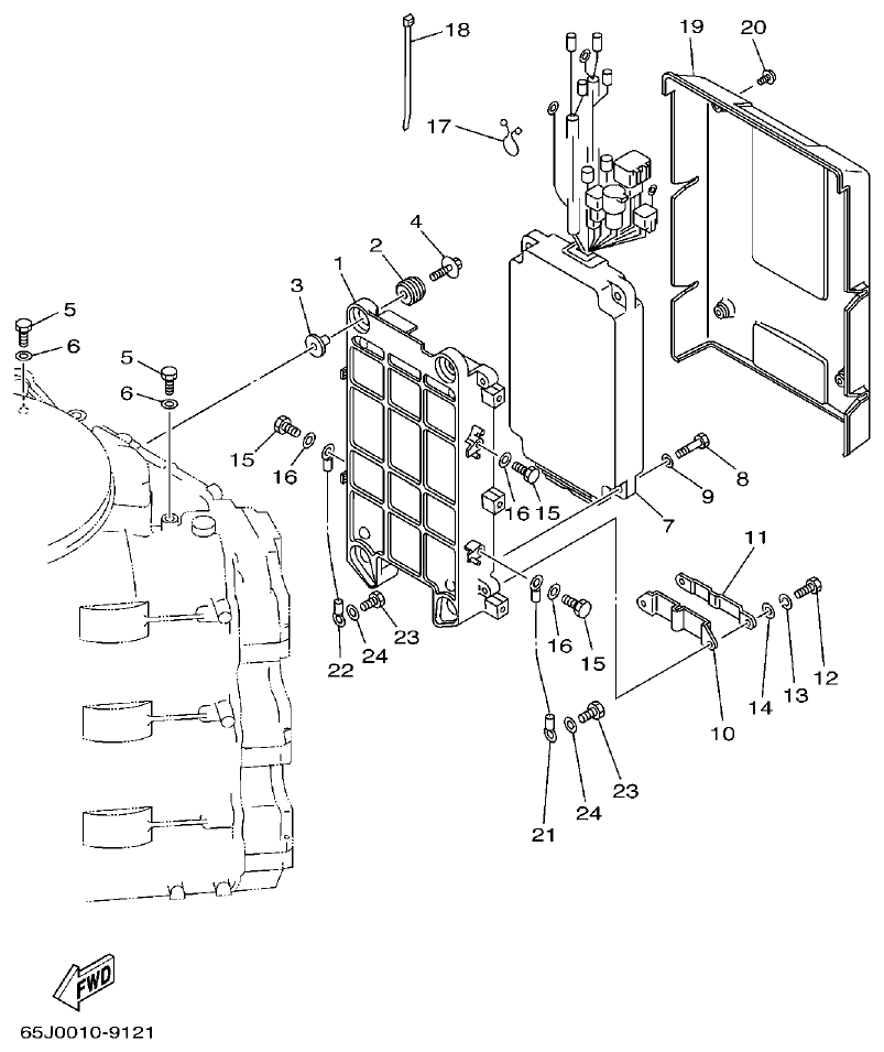 Yamaha 225F, 250B, L225F, L250B, L225FETO, L250BETO ELECTRICAL 1 parts diagram