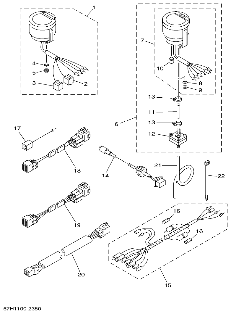 Yamaha 250BETO, L250BETO METER parts diagram