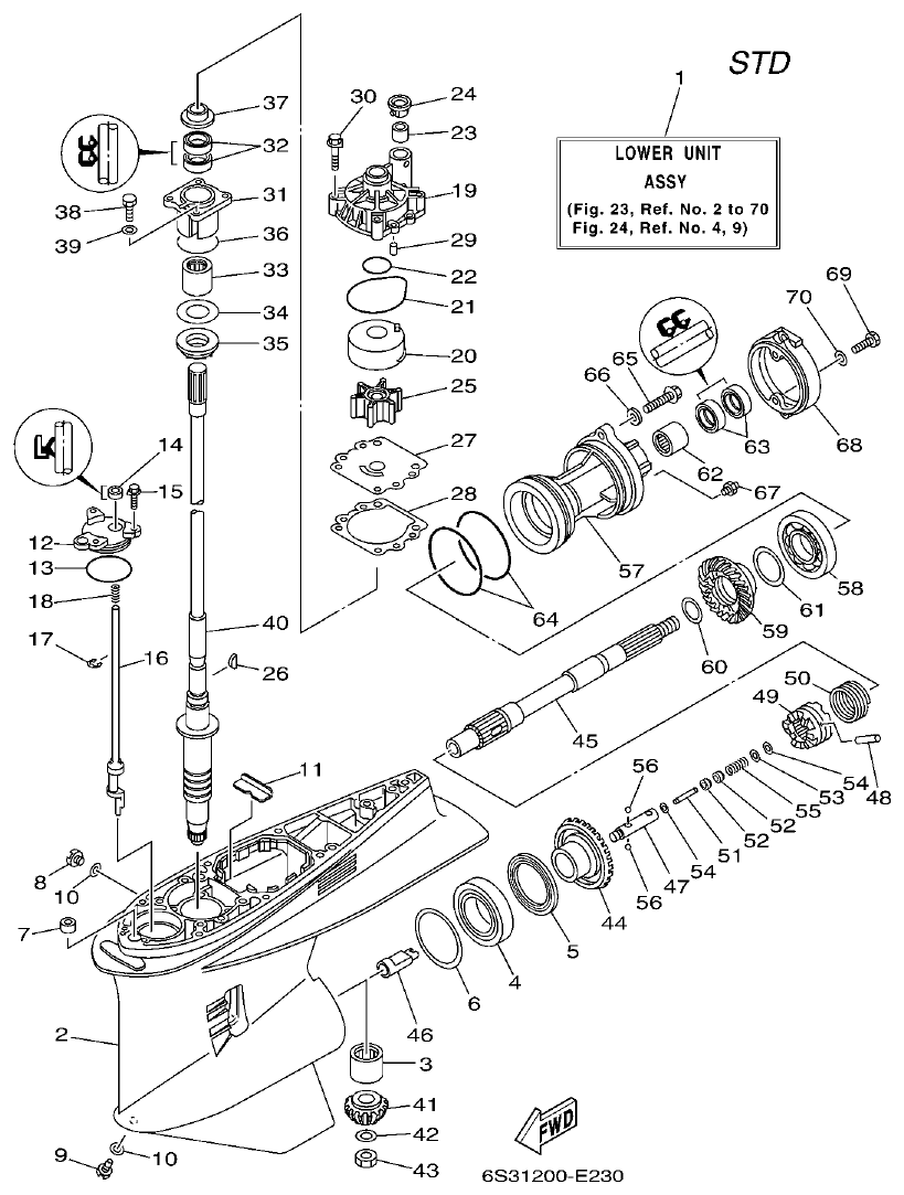 FIG. 23 — LOWER CASING & DRIVE 1