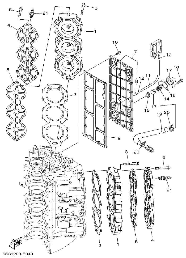 FIG. 4 — CYLINDER & CRANKCASE 2