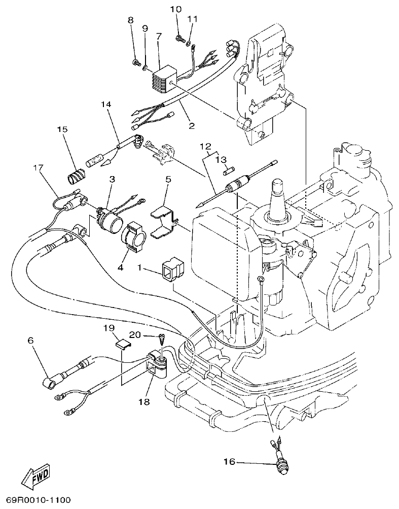 Yamaha E25B, E30H, 25B, 30H ELECTRICAL 2 parts diagram