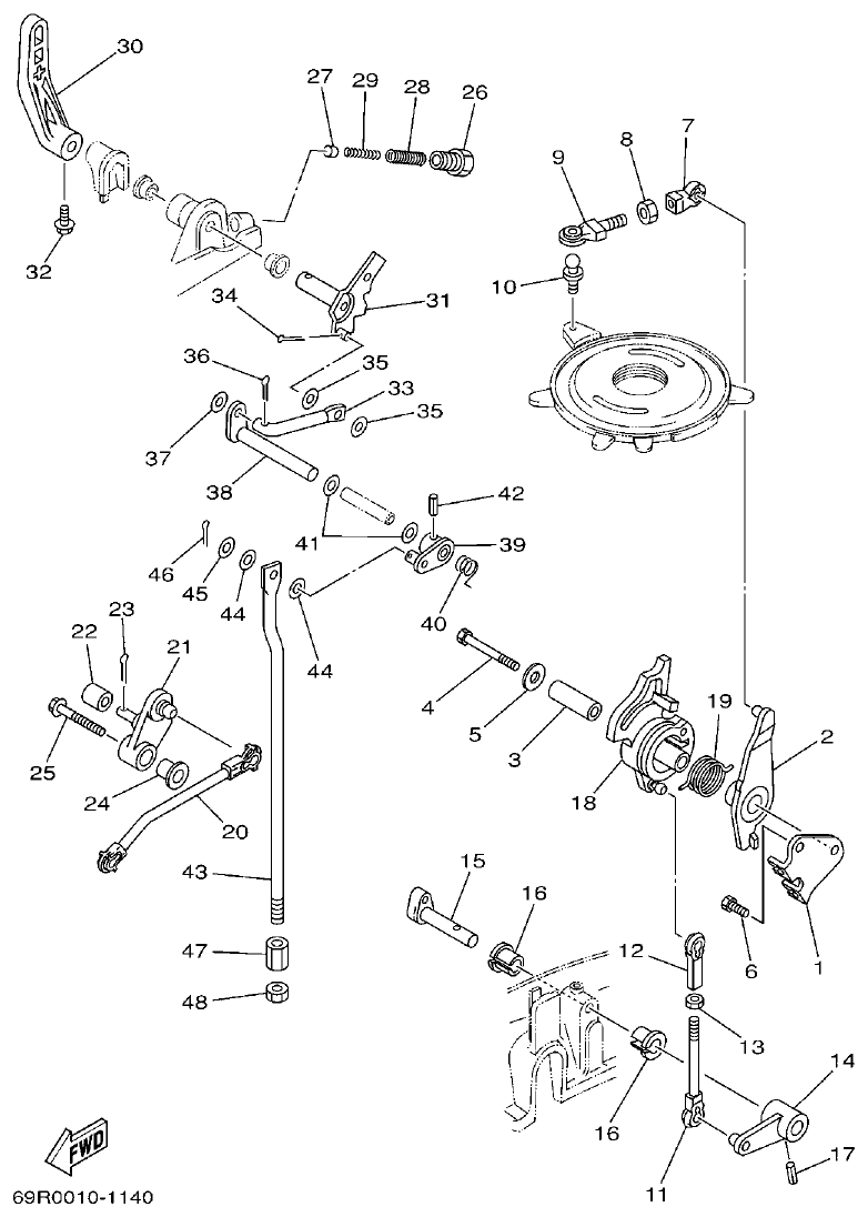 Yamaha E25B, E30H, 25B, 30H CONTROL 1 parts diagram