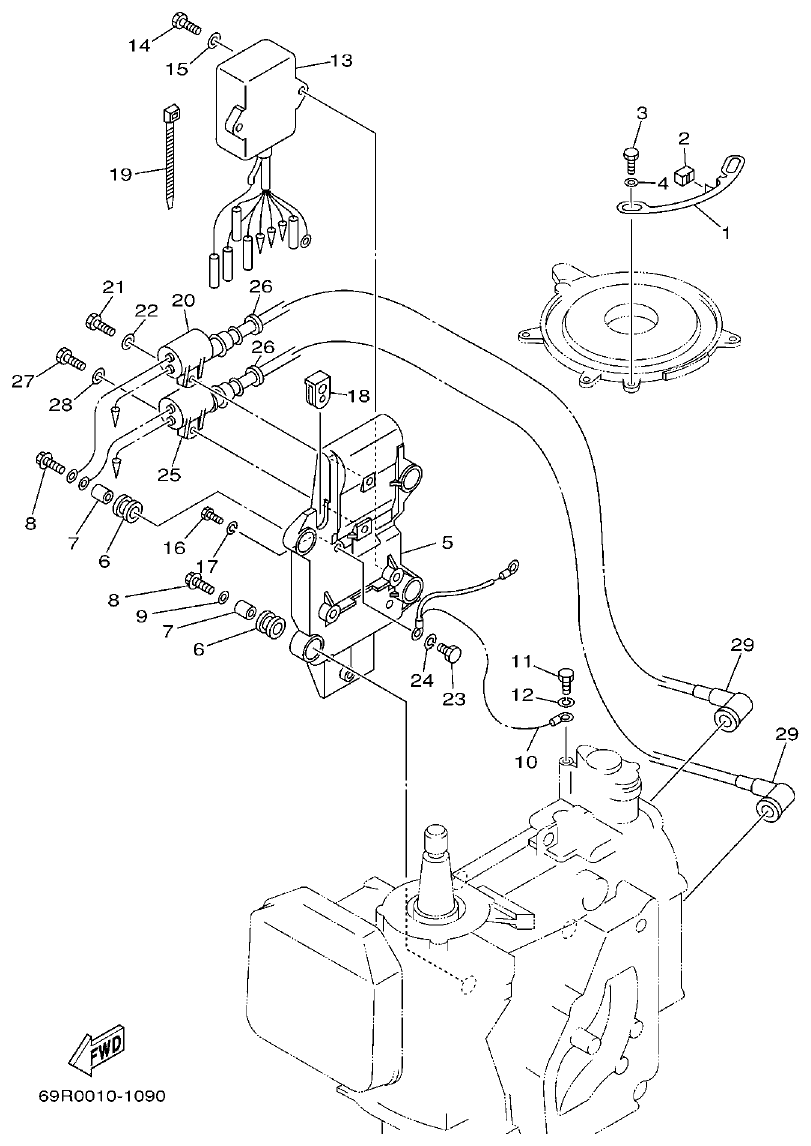 Yamaha E25B, E30H, 25B, 30H ELECTRICAL 1 parts diagram