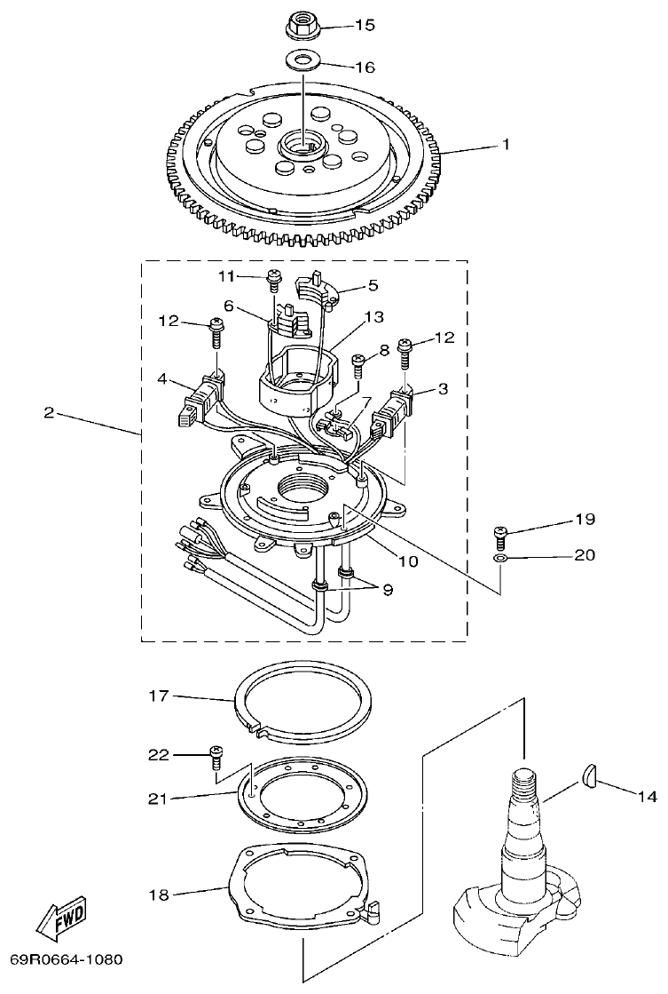 Yamaha 25BMH GENERATOR parts diagram
