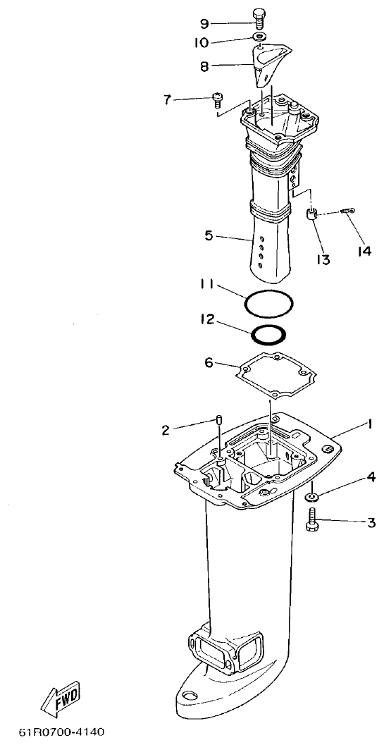Yamaha 30GMH UPPER CASING parts diagram