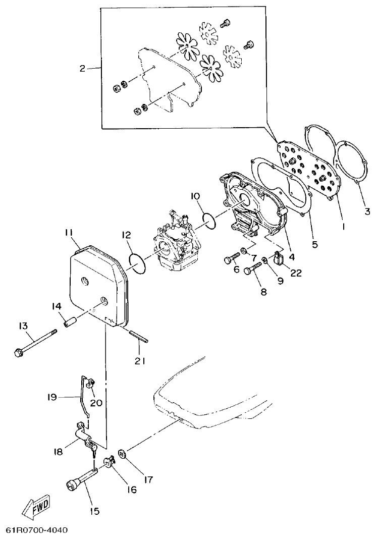 Yamaha 30GMH INTAKE parts diagram