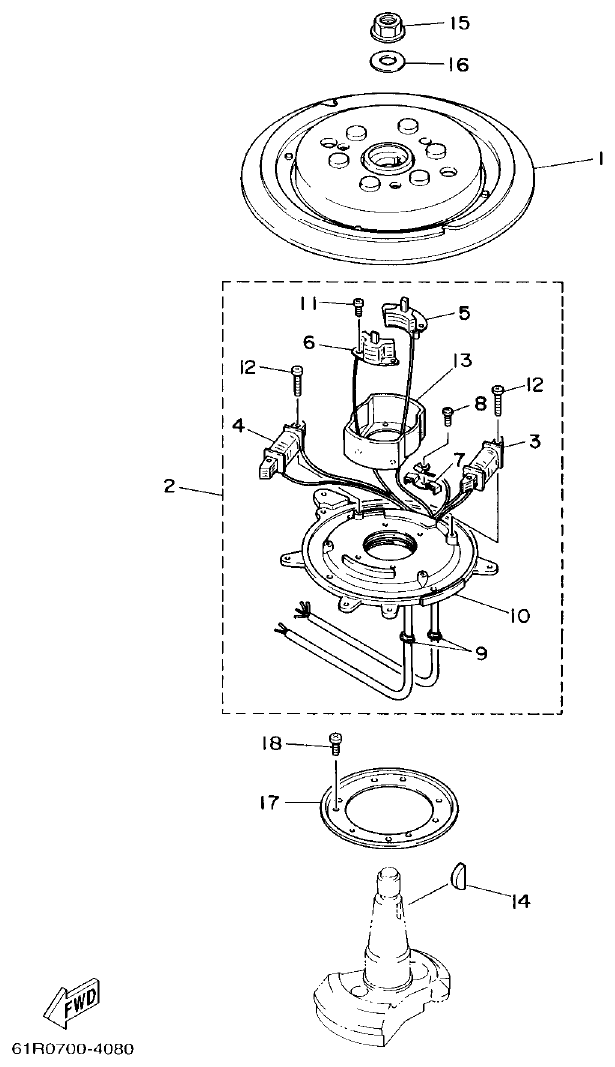 Yamaha 30GMH GENERATOR parts diagram
