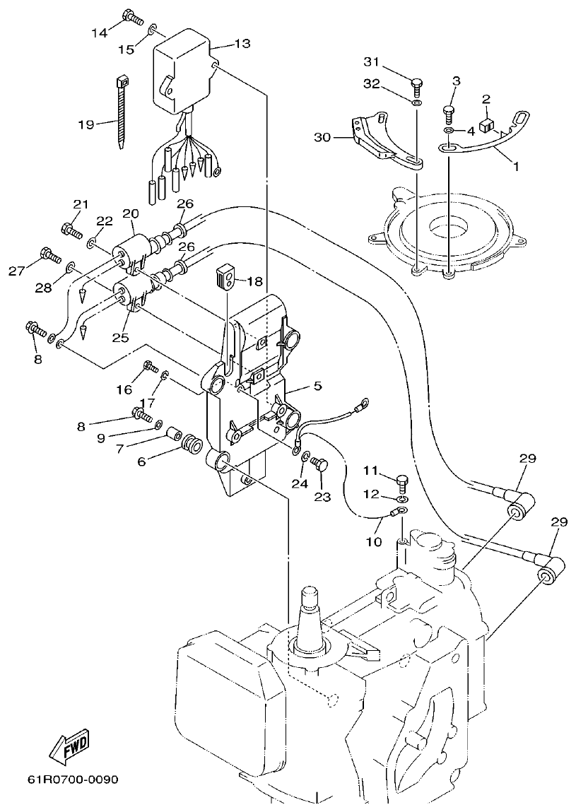 Yamaha 30GMH ELECTRICAL parts diagram
