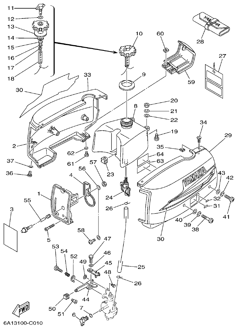 Yamaha 2BMH COWLING . FUEL parts diagram