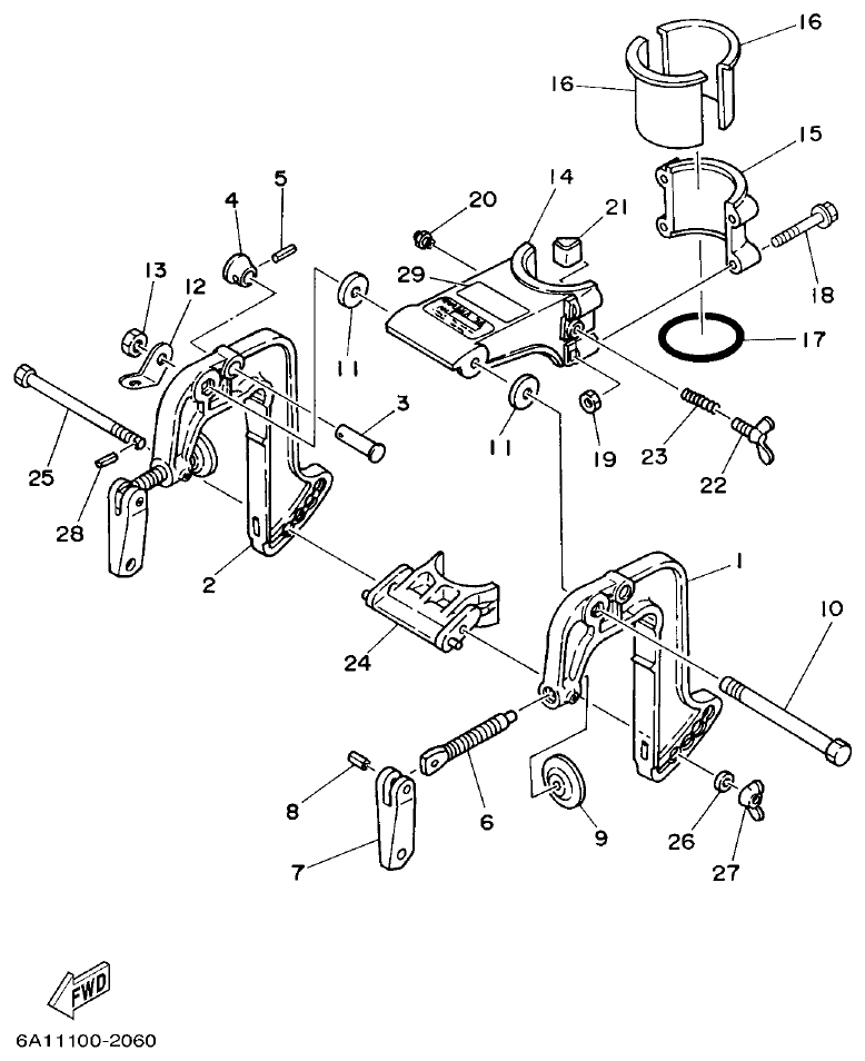 Yamaha 2BMH BRACKET parts diagram