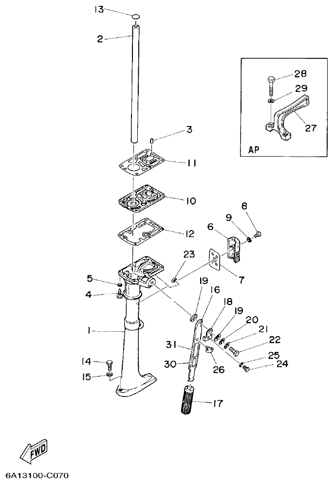 Yamaha 2BMH UPPER CASING parts diagram