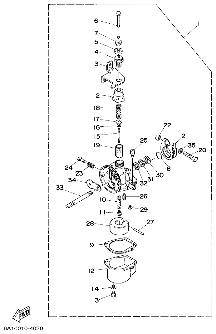 Yamaha 2CMH CARBURETOR parts diagram