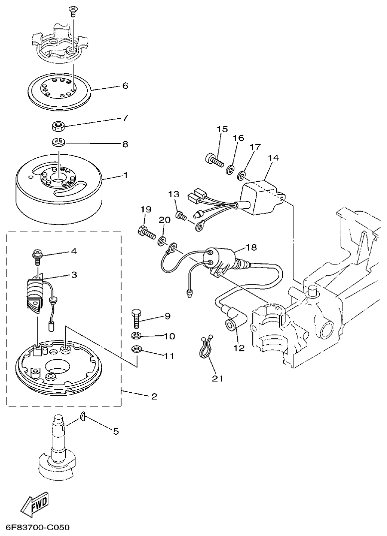 Yamaha 2CMH GENERATOR parts diagram