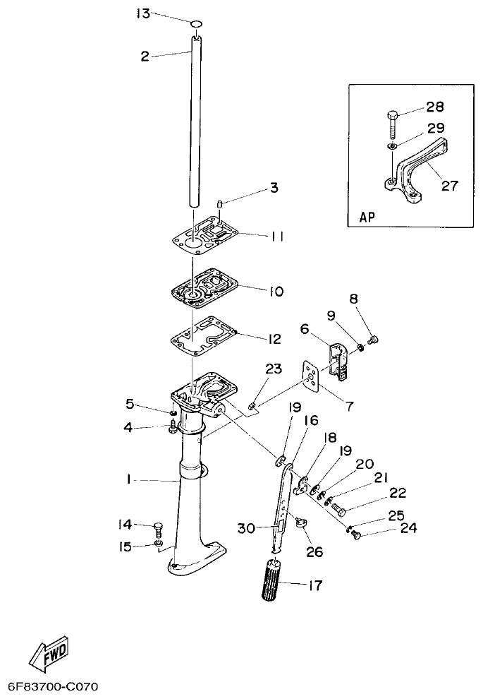 Yamaha 2CMH UPPER CASING parts diagram